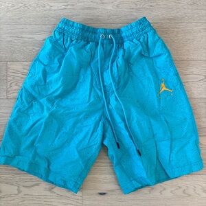 Jordan Men's Teal and Gold Swim Shorts